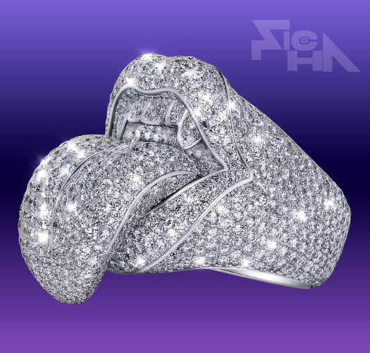 [POR ENCARGO] Anillo Plata Ley 925 Chapado en platino [Flow Lengua]